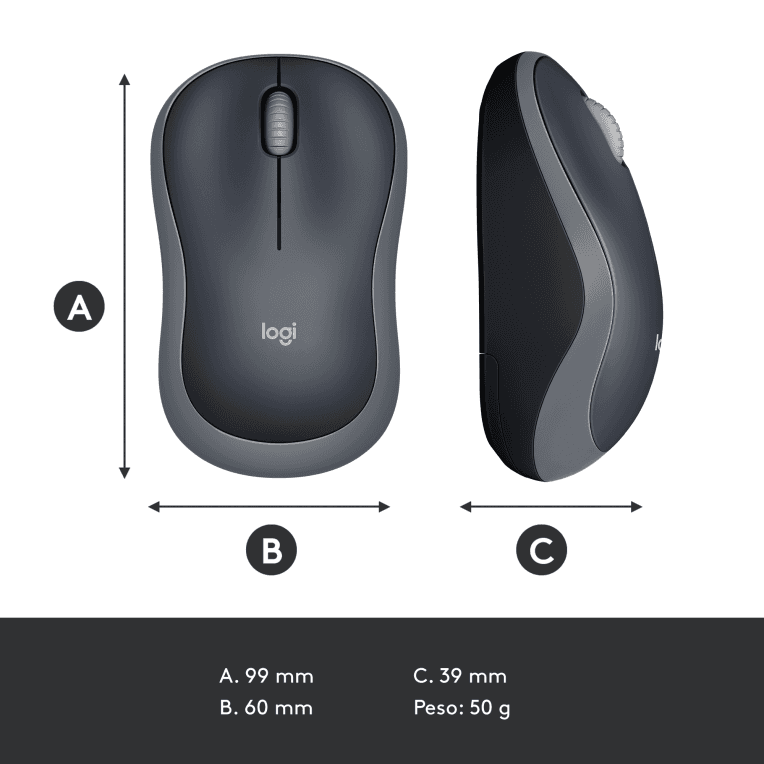 Ratón Logitech M185 Gris RF Inalámbrico Pilas miniatura 11