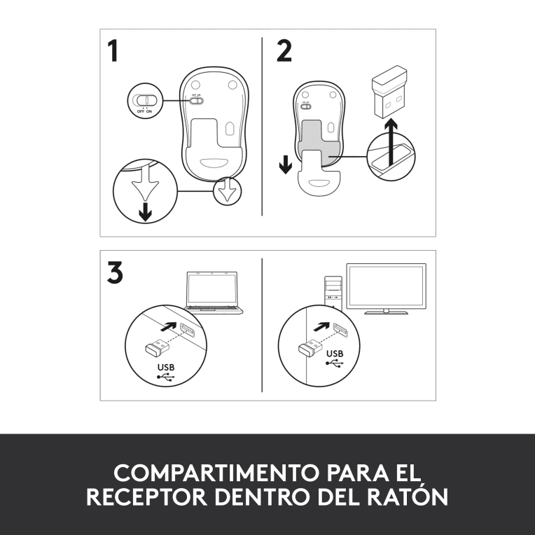 Ratón Logitech M185 Gris RF Inalámbrico Pilas miniatura 12