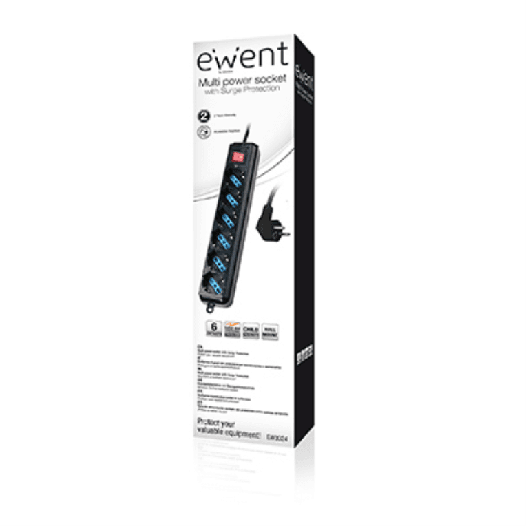 Regleta Ewent 6 Salidas AC 1,5m Negro miniatura 3