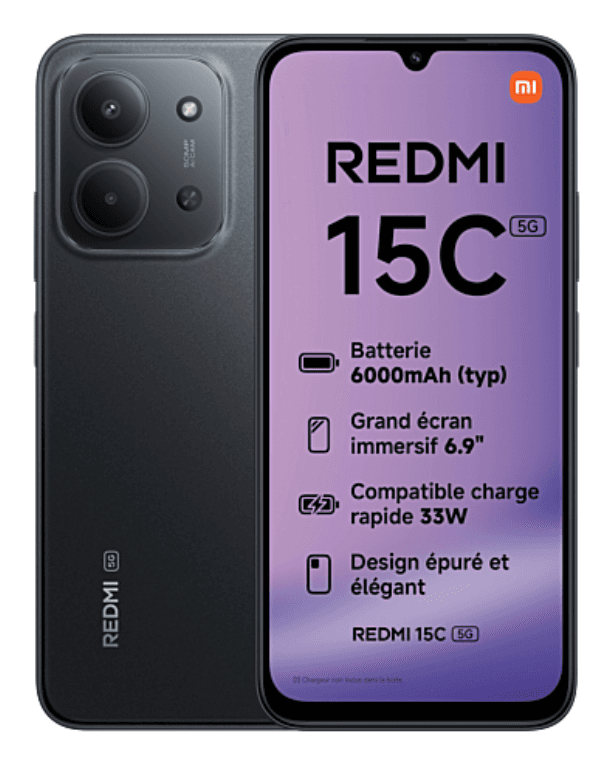 SmartPhone Xiaomi Redmi 15C 5G 4GB/128GB Black — imagen 1