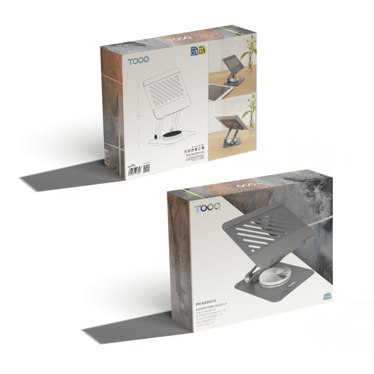 SOPORTE PLEGABLE 360° DISPOSITIVOS HASTA 13", GRIS miniatura 4