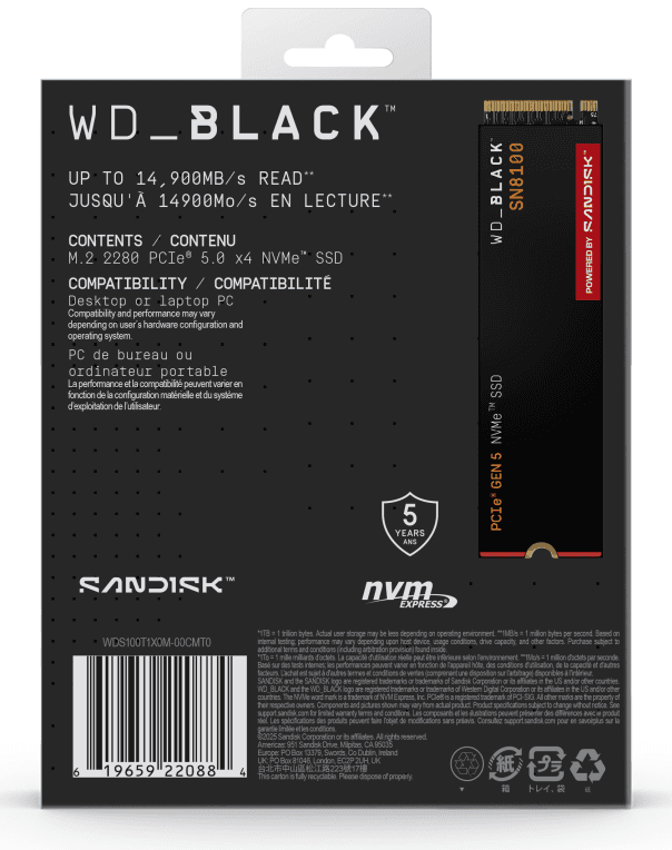 SSD WD BLACK SN580 1TB NVME 4.0 miniatura 9