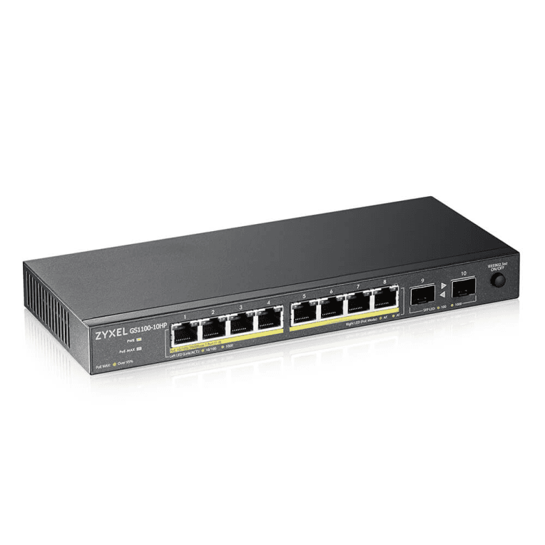 Switch Zyxel GS1100-10HP V2 Gigabit PoE+ 8 Ports miniatura 3