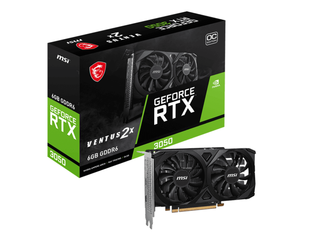 Tarjeta Gráfica MSI RTX 3050 Ventus 2X E 6GB OC