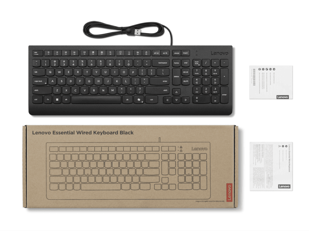 TECLADO LENOVO ESSENTIAL CON CABLE AI miniatura 4