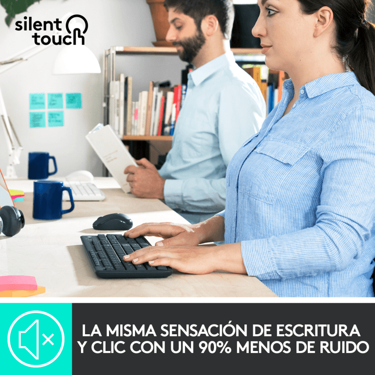 Teclado Logitech MK295 RF Inalámbrico Negro miniatura 8