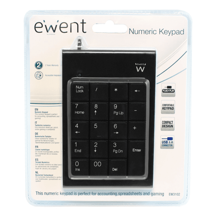 Teclado numérico USB Ewent Negro miniatura 2