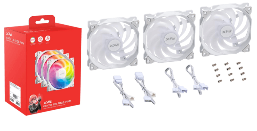 Ventilador de Caja XPG Vento 120mm Blanco RGB X3