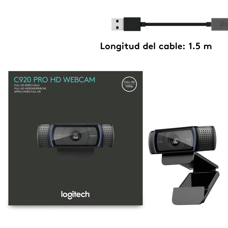 WebCam Logitech C920 FHD 1920x1080 px Negra miniatura 10