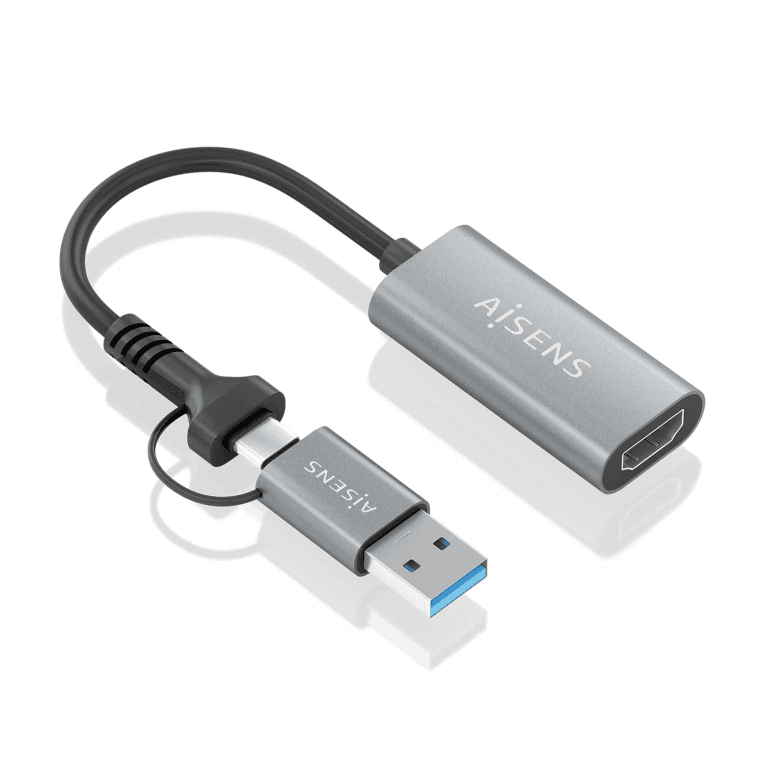 Adaptador Aisens A109-0913 Conversor Aluminio Usb-A/M+Usb-C/M-Hdmi/H 1080P@60Hz 15Cm