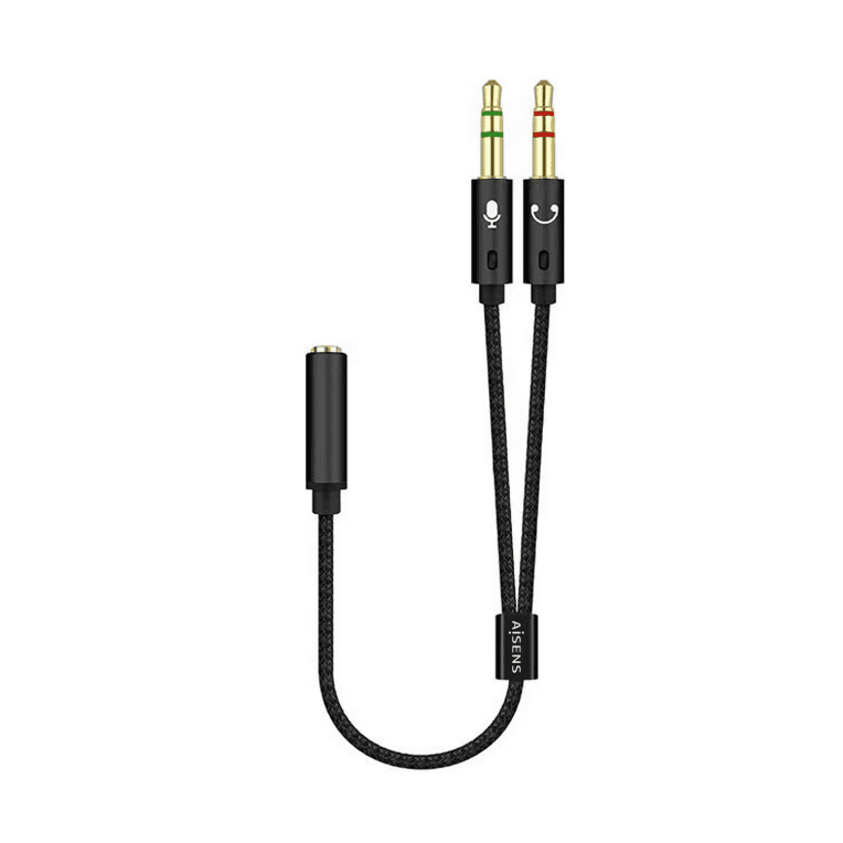 Adaptador de Audio Aisens Jack 3.5 4P/H-2xJack 3.5 3P/M 25cm 1 — imagen 1