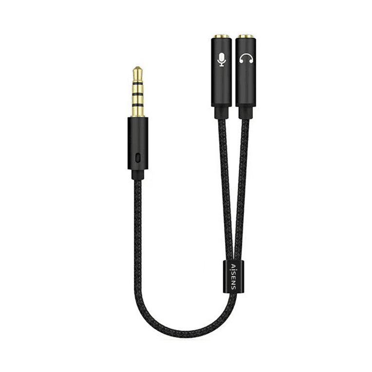 Adaptador de Audio Aisens Jack 3.5 4P/M-2xJack 3.5 3P/H 25cm 1 — imagen 1