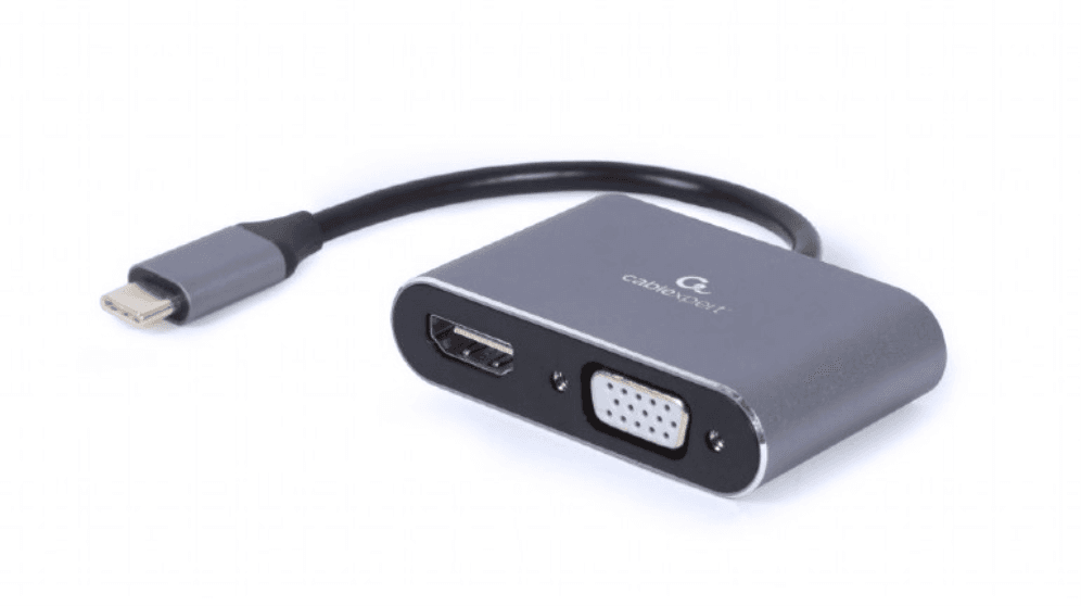 Adaptador Gembird A-USB3C-HDMIVGA-01 Adaptador De Pantalla Usb Tipo C A Hdmi, Vga, Gris Espacial