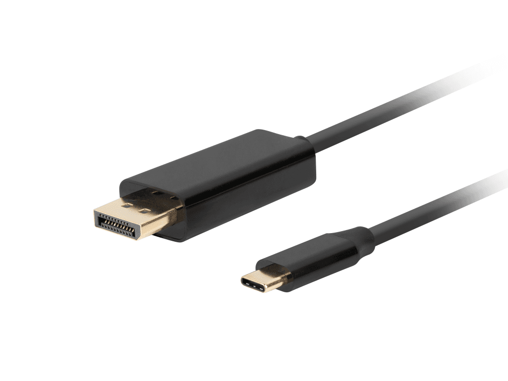 Adaptador Lanberg CA-CMDP-10CU-0010-BK USB-C a DisplayPort 4K 60Hz 1.0m Negro — imagen 1