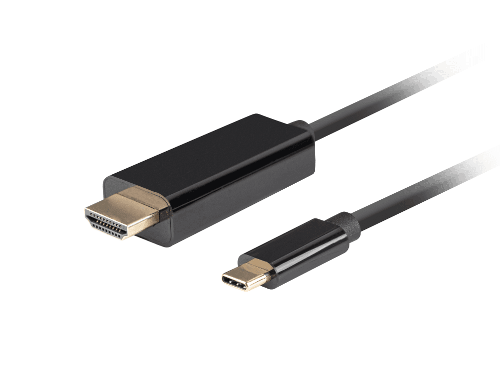 Adaptador Lanberg CA-CMHD-10CU-0018-BK USB-C a HDMI 4K 60Hz 1.8m Negro — imagen 1