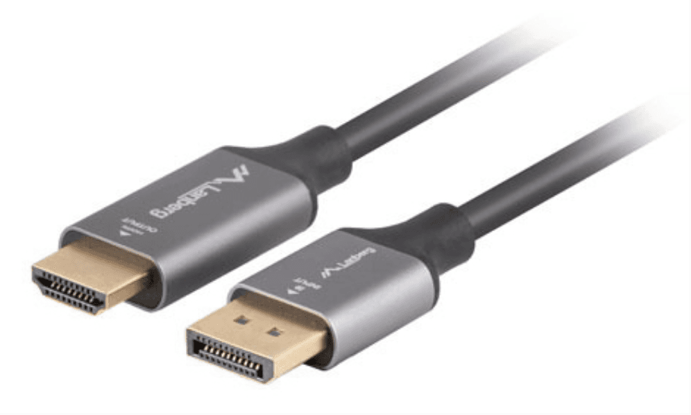 Adaptador Lanberg Cable DisplayPort a HDMI 4K Macho/Macho 1.8m Negro -Plata — imagen 1