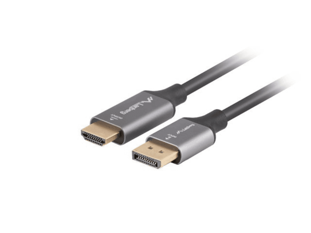 Adaptador Lanberg Cable DisplayPort a HDMI 4K Macho/Macho 1m Negro -Plata — imagen 1