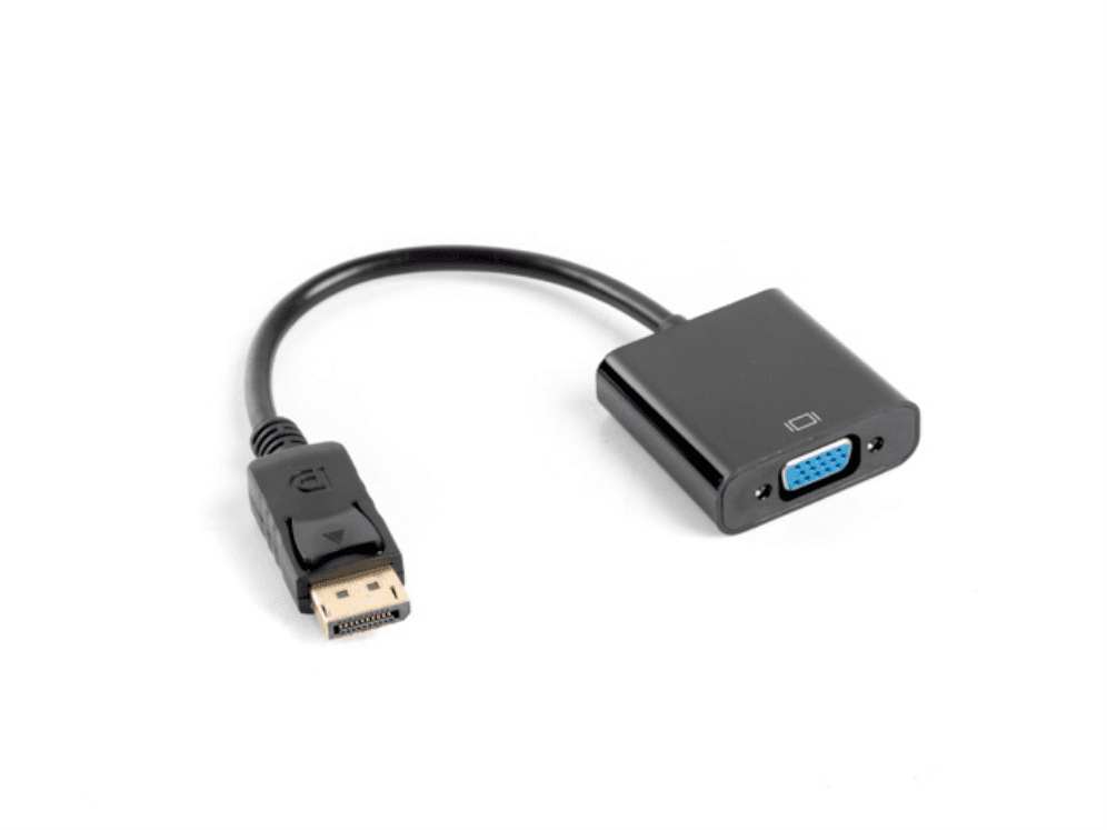 Adaptador Lanberg DisplayPort 1.1 a VGA 20cm Negro