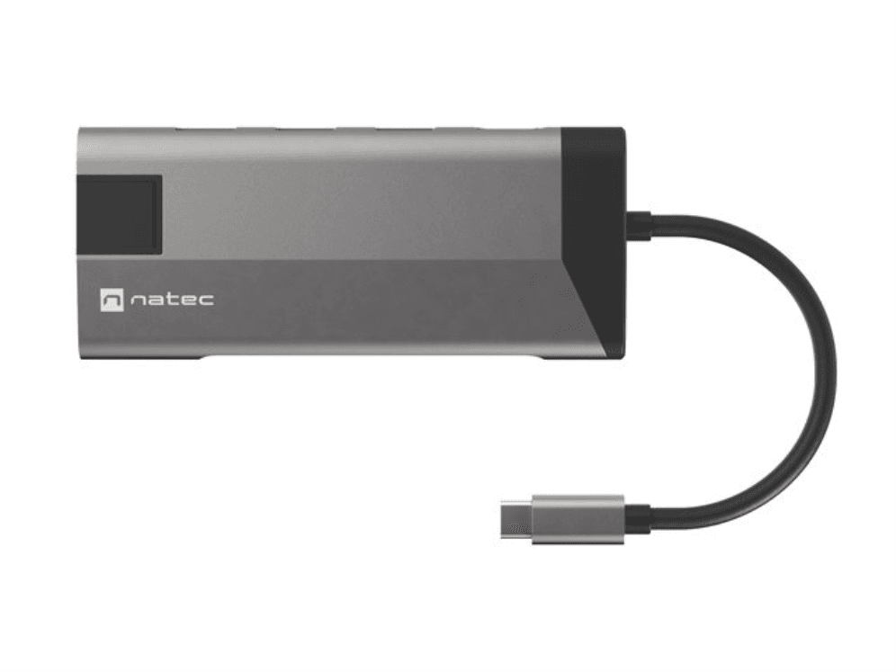 Adaptador Natec Fowler Plus USB-C a 3xUSB 3.0, HDMI 4K, USB-C PD, RJ45, SD y MSD — imagen 1