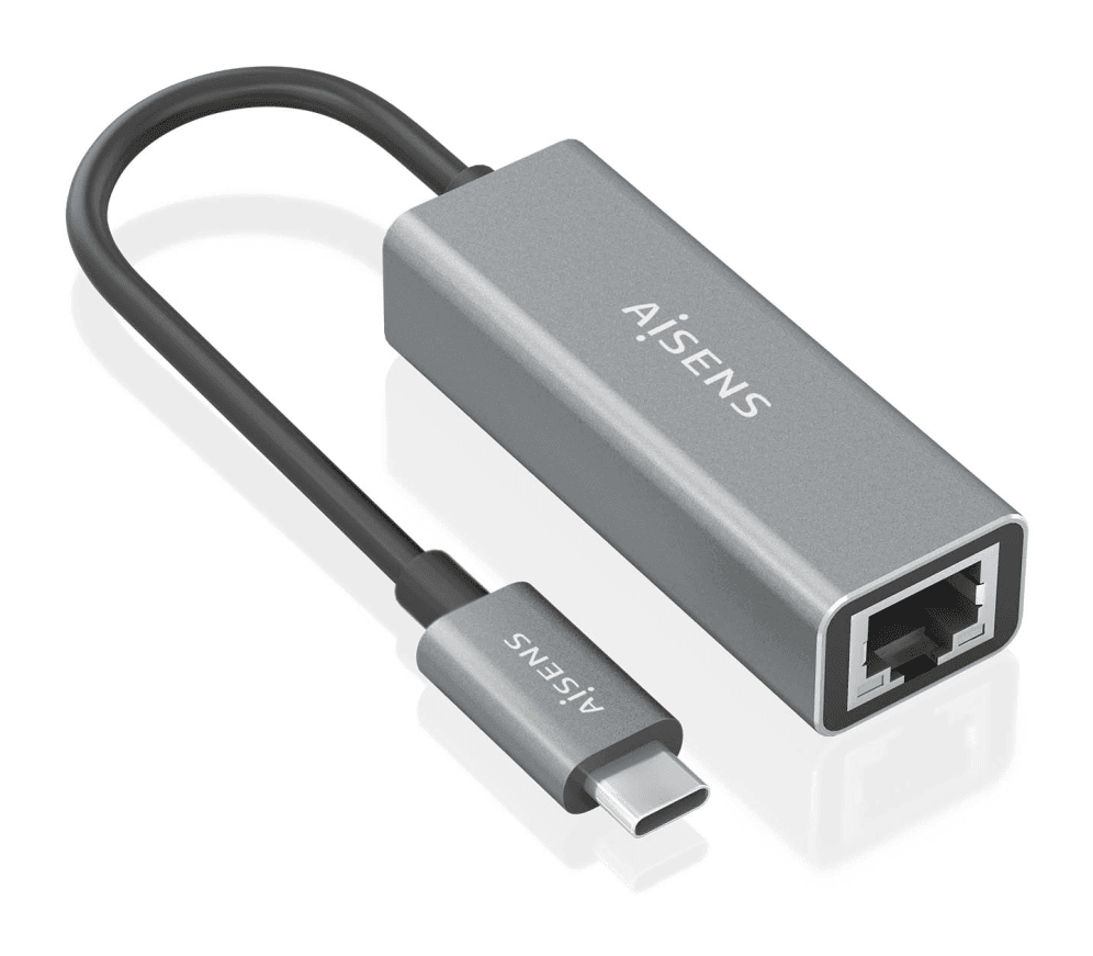 Adaptador Wifi Aisens USB-C a Ethernet Gigabit Gris 15cm