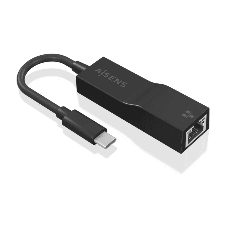 Adaptador Wifi Aisens USB-C a Ethernet Gigabit Negro 11cm