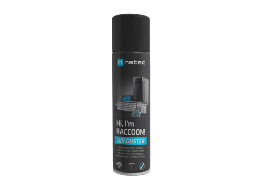 Aire Comprimido Natec Raccoon 600 ml - Limpieza Profunda y Duradera