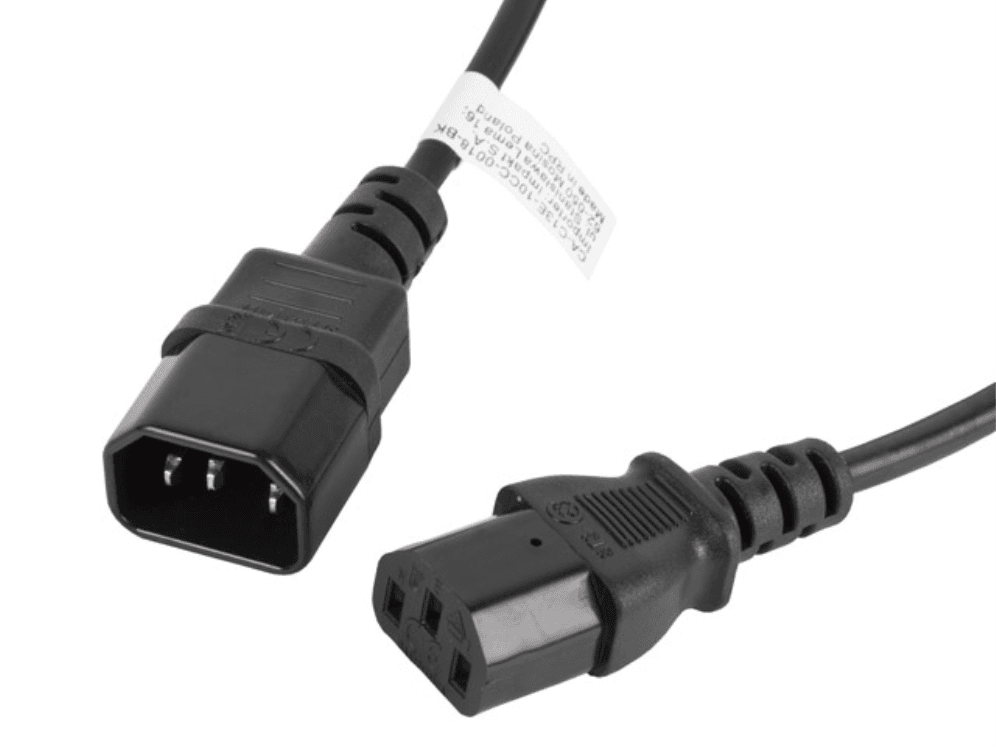 Cable Alargador Lanberg Alimentación CPU IEC320 C13 H/IEC320 C14 M 1.8M — imagen 1