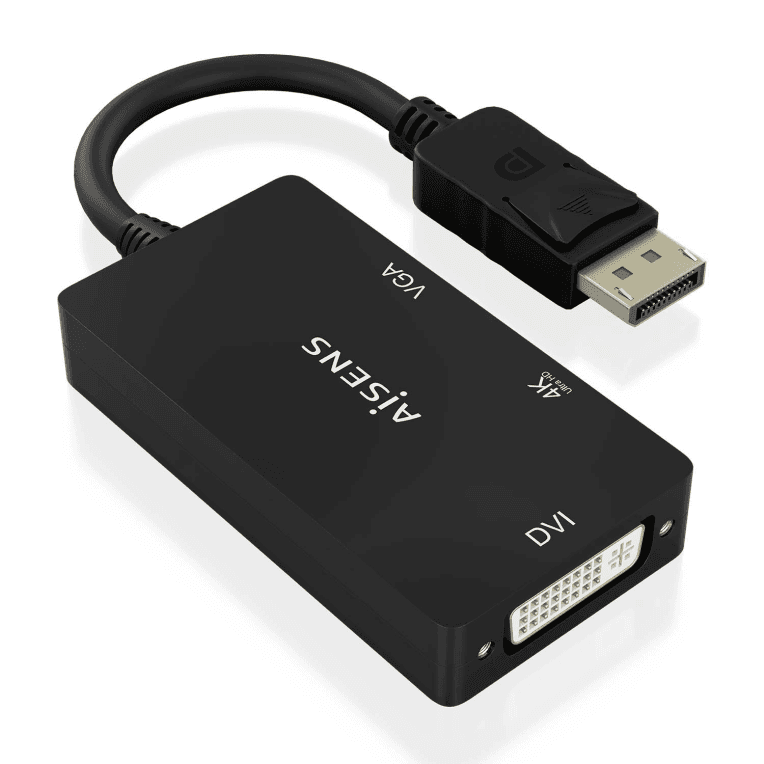 Cable Conversor Aisens DisplayPort V1.2 A VGA/DVI/HDMI 4K Negro 15cm — imagen 1