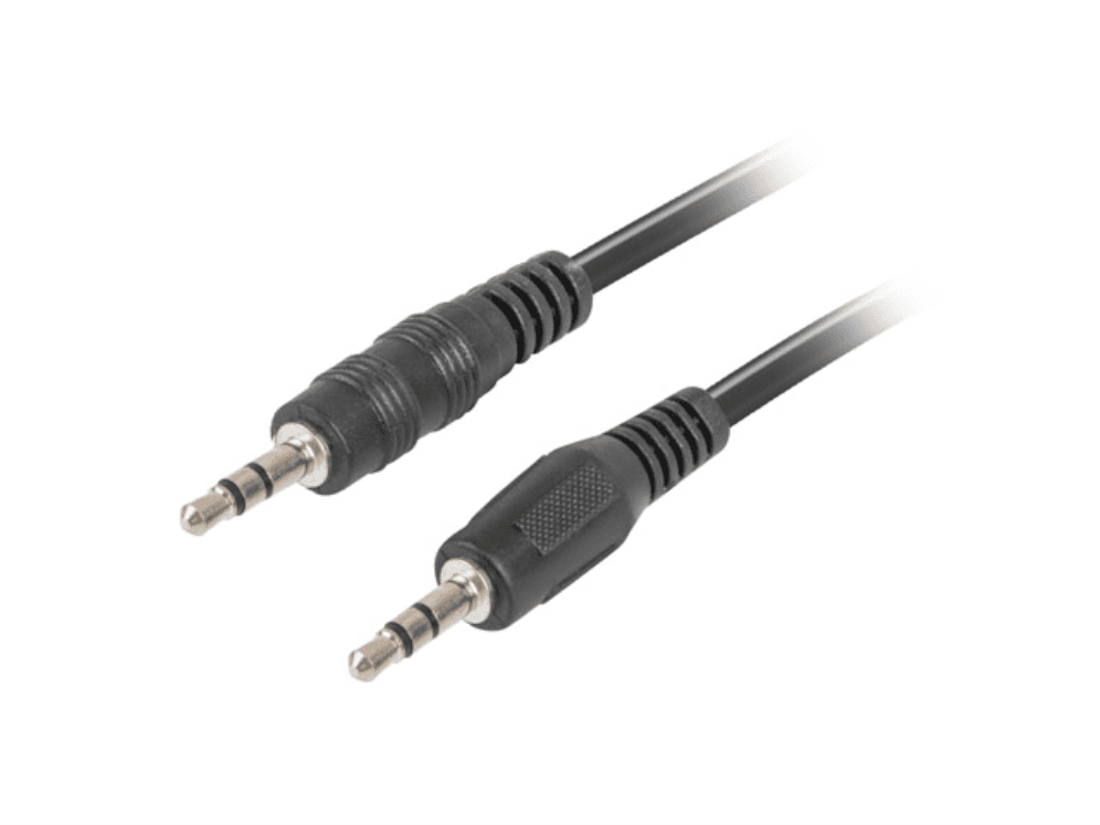 Cable de Audio Lanberg CA-MJMJ-10CC-0020-BK Estereo Jack 3.5mm Macho a Jack 3.5mm Macho 2m Negro