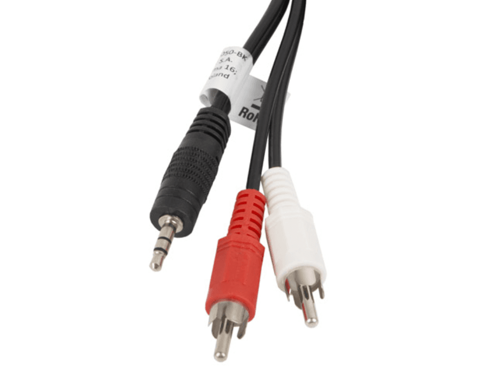 Cable de Audio Lanberg CA-MJRC-10CC-0050-BK Estereo Jack 3.5mm a 2x RCA Macho 5m Negro