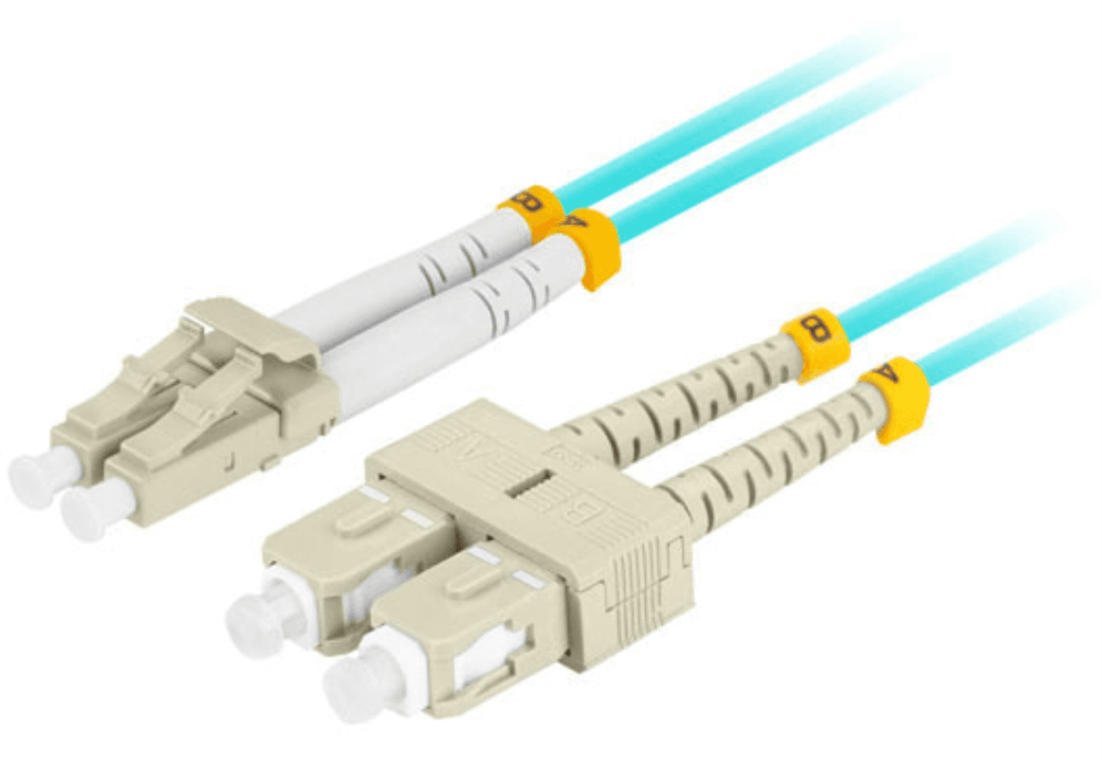 Cable de Fibra Óptica Lanberg 2M Multi LC/UPC-SC/UPC Duplex OM3 LSZH 3.0MM BL