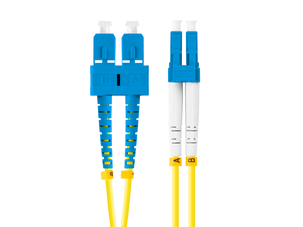 Cable de Fibra Óptica Lanberg FO-SULU-SD11-0050-YE 5m Mono Sc/Upc-Lc/Upc Duplex Lszh G657A1 3.0mm Amarillo — imagen 1