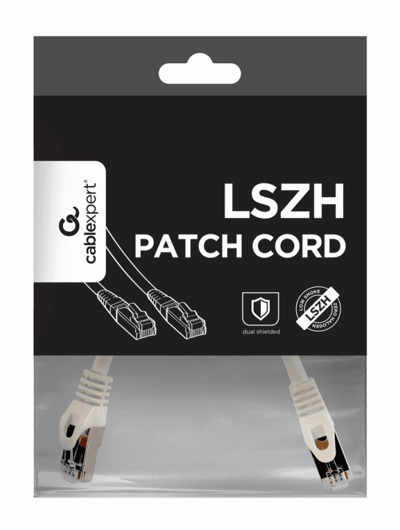 Cable de Red Gembird Cat 6A S-FTP LSZH Blanco 0.25m — imagen 1