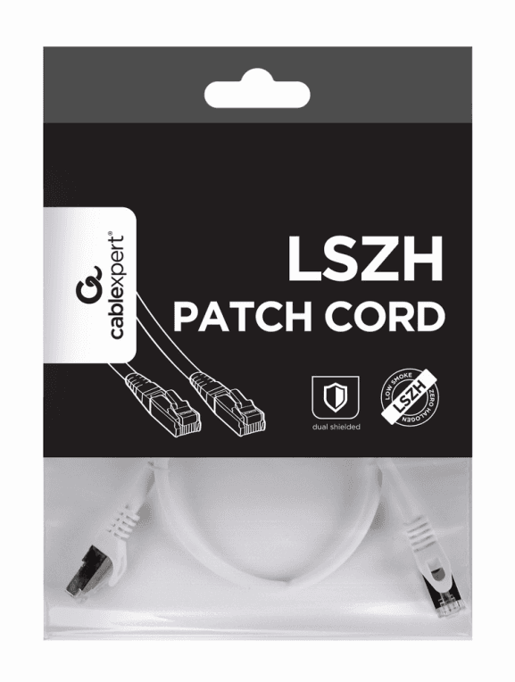 Cable de Red Gembird Cat 6A S-FTP LSZH Blanco 0.5m — imagen 1