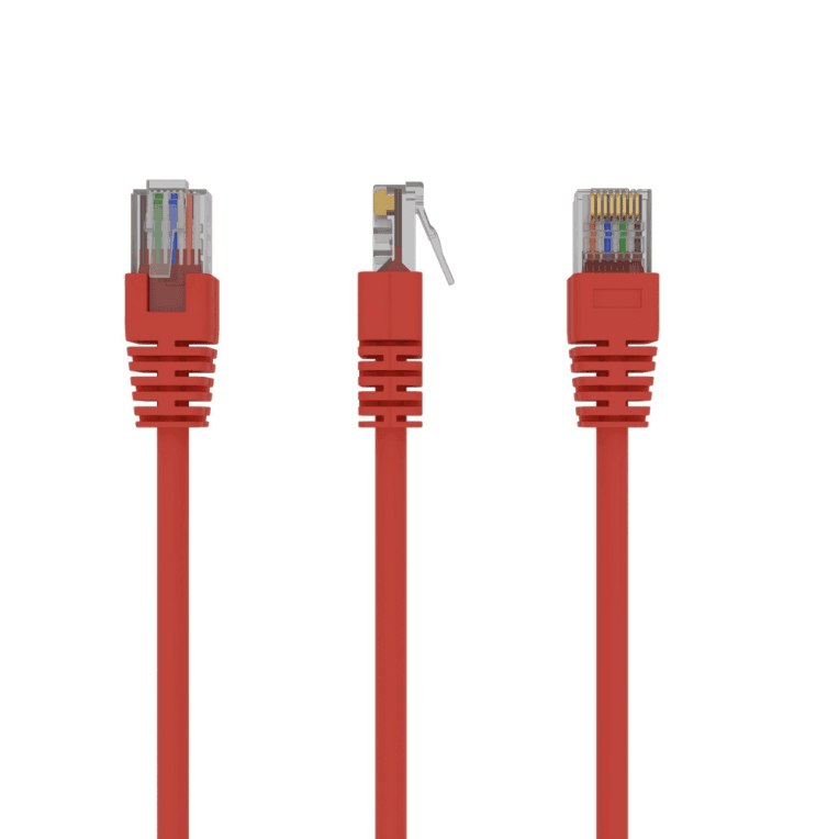 Cable de Red Gembird PP12-0,25M/R UTP CAT5E Moldeado 0,25M Rojo — imagen 1