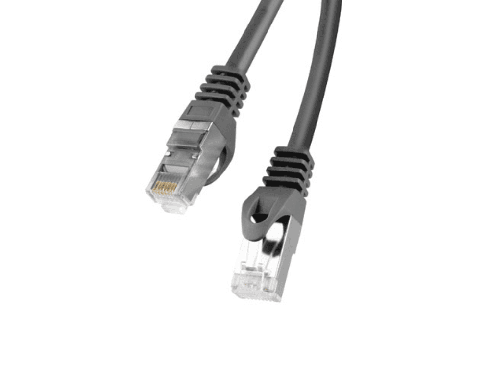 Cable de Red Lanberg Latiguillo Cat.6 FTP 1M Negro Fluke Passed — imagen 1