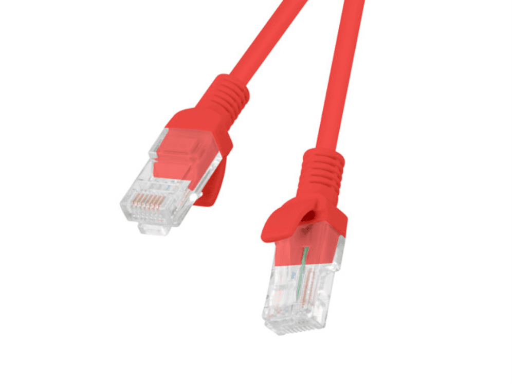Cable de Red Lanberg Latiguillo Cat.6 UTP 1M Rojo Fluke Passed — imagen 1