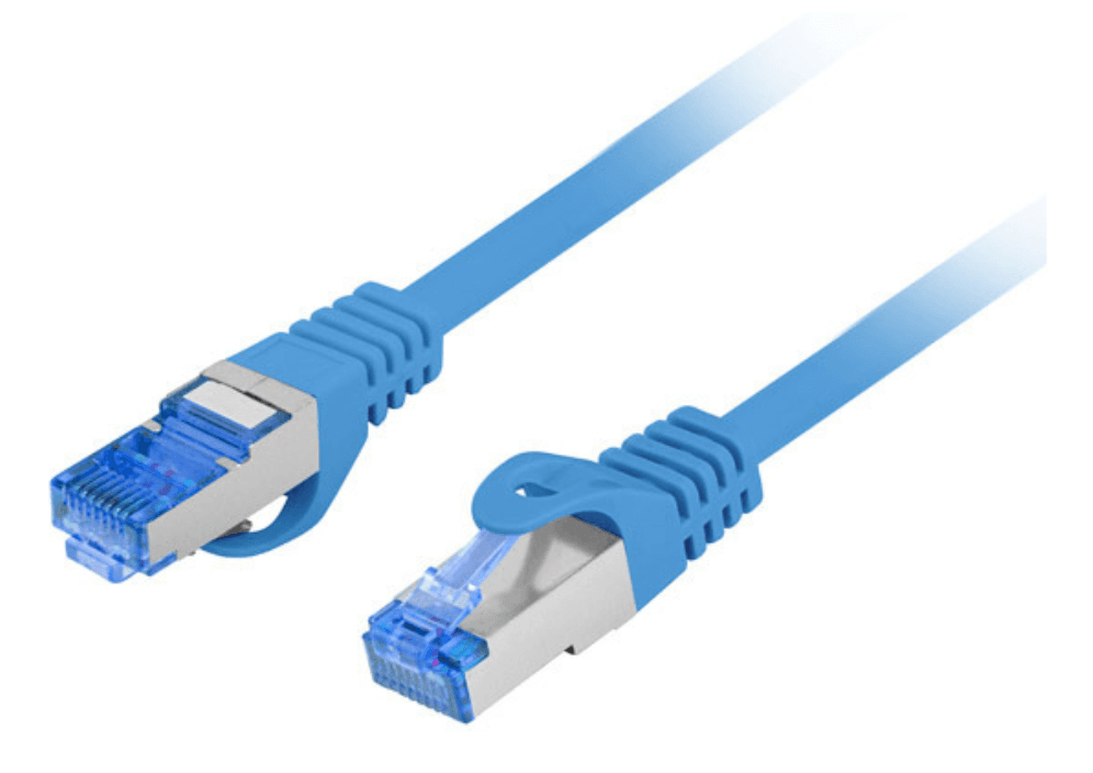 Cable de Red Lanberg Latiguillo Cat.6a S/FTP LSZH CCA 0.50m Azul Fluke Passed — imagen 1