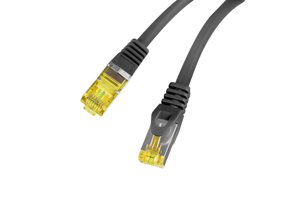Cable de Red Lanberg Latiguillo Cat.6A S/FTP LSZH CU 0.5M Negro Fluke Passed — imagen 1
