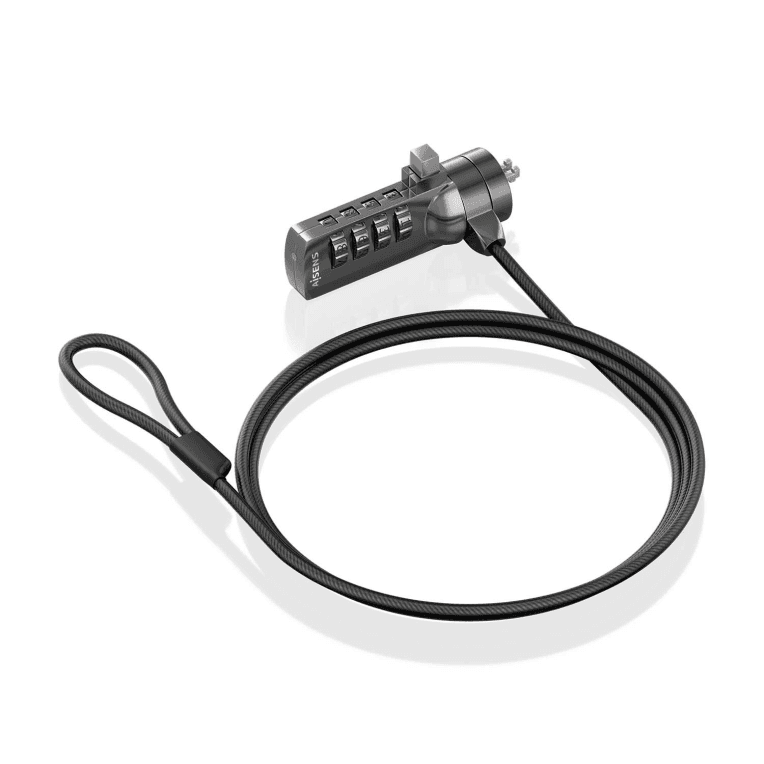 Cable de Seguridad para Portátil Aisens Cerradura Combinación Kensington 1.5m Negro