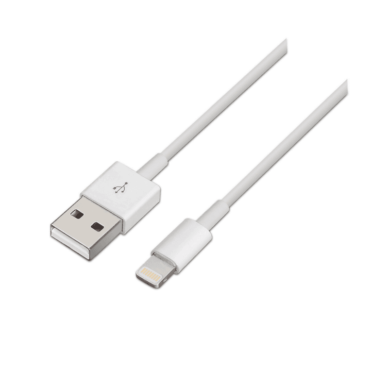 Cable Lightning Aisens USB 2.0 Lightning M-USB A M Blanco 1.0M