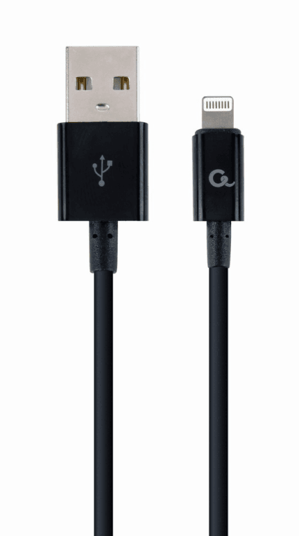 Cable Lightning Gembird 8 Pines Carga Datos 2M Negro — imagen 1