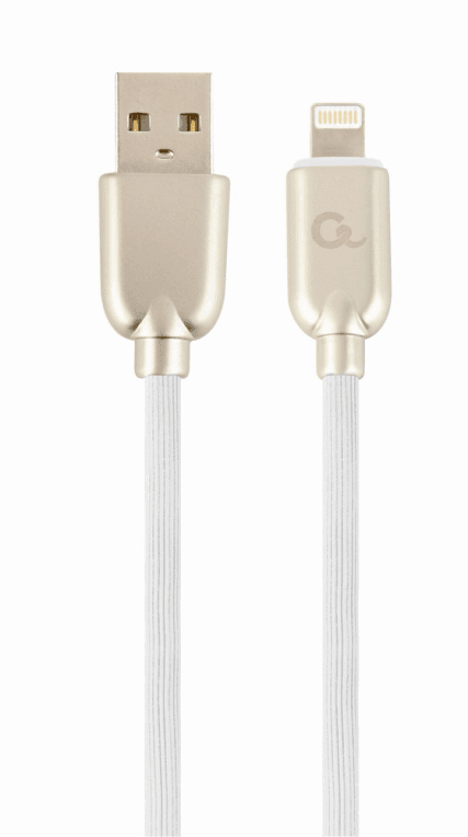 Cable Lightning Gembird 8 Pines Caucho Premium 2M Blanco