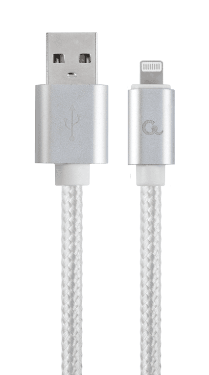 Cable Lightning Gembird Trenzado Algodon 8 Pines Metalicos 1.8M