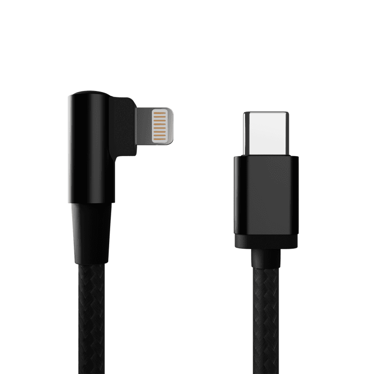 Cable Lightning Gembird USB CM-8PIN 8 Pines Trenzado Algodon Angulo 0.2M Negro