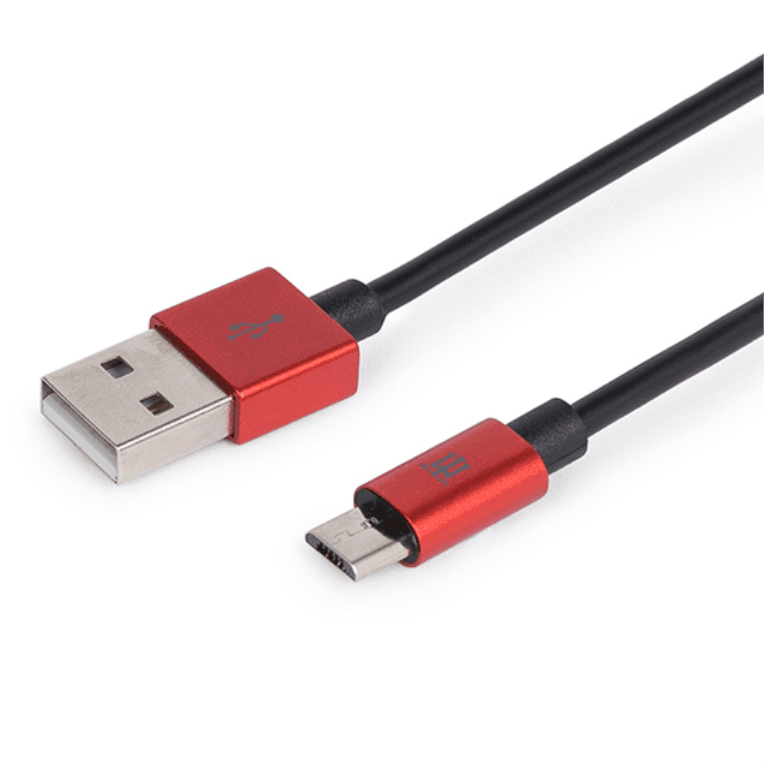 Cable Maillon Premium Micro USB 2.4 Aluminio Rojo 1m