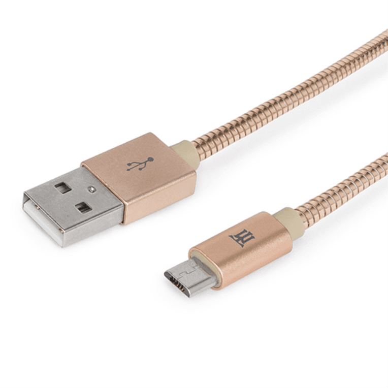 Cable Maillon Premium Micro USB 2.4 Metal Dorado 1m
