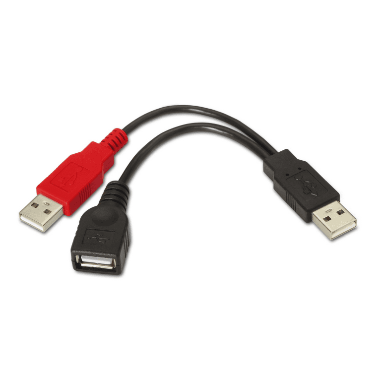 Cable o Adaptador USB Aisens USB 2.0 A/M+A Alimentacion/M-A/H Negro 15CM — imagen 1