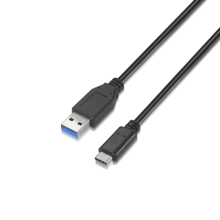 Cable o Adaptador USB Aisens USB 3.1 Gen2 10Gbps 3A Tipo USB-C M-A M Negro 1.0m — imagen 1
