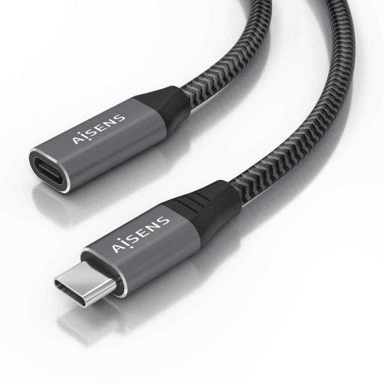Cable o Adaptador USB Aisens USB 3.2 Gen2x2 Alu 20Gbps 8K30 5A 100W USB-C M/H 2.0m — imagen 1